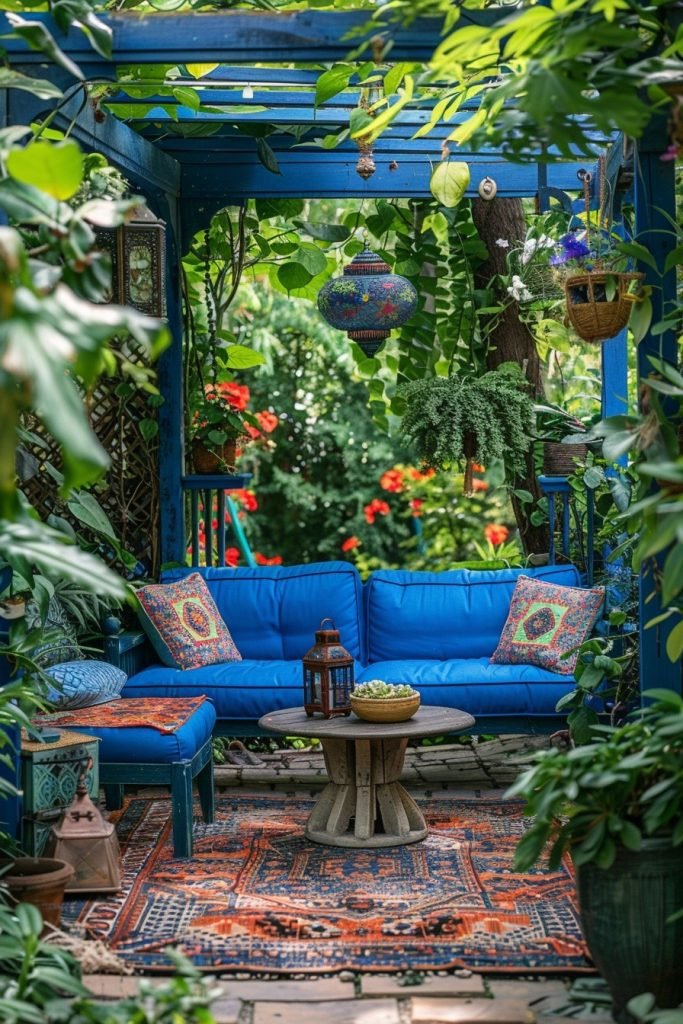 Capri Blue Boho Garden Settings
