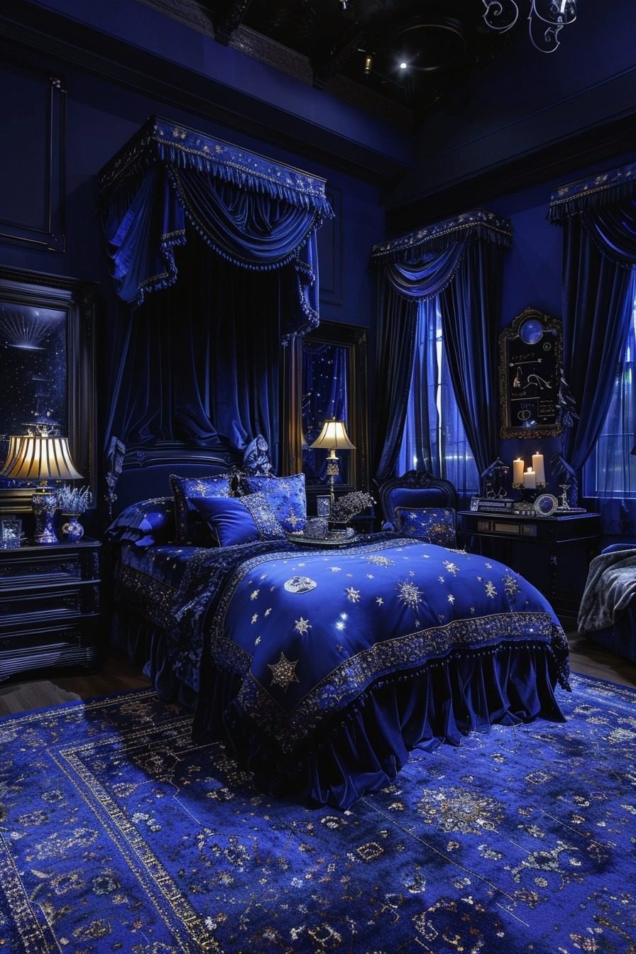 29 Enchanting Blue Witchy Bedroom Ideas For A Mystical Retreat