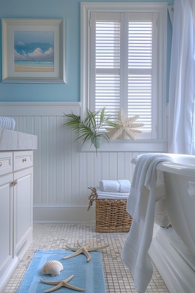 Coastal Vibes Tiny Bathroom