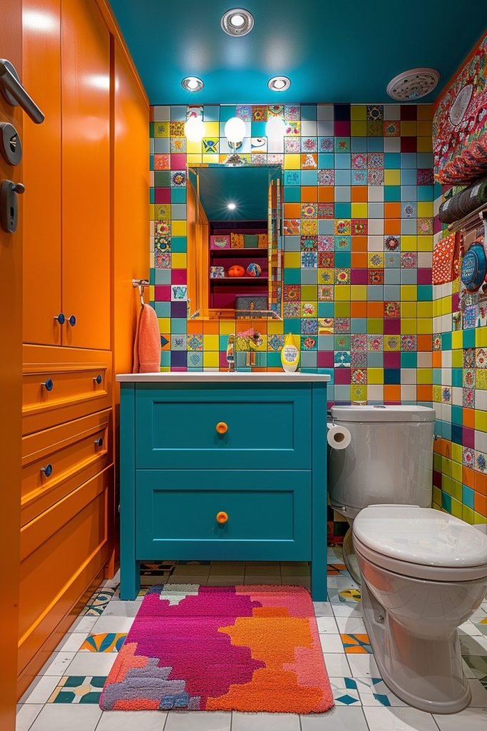 Colorful Tiny Bathroom Ideas