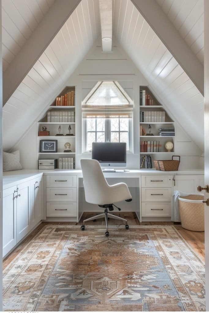 Compact and Functional Attic Home Office