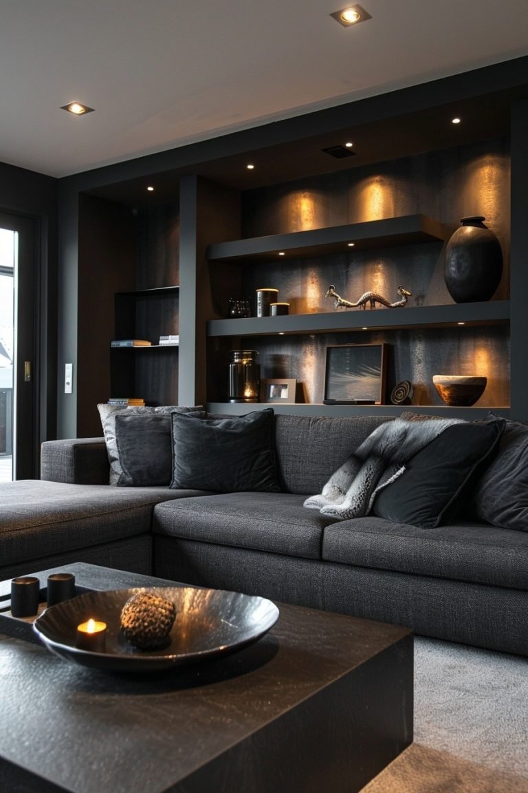 29 Dark Grey Couch Living Room Ideas For Sophisticated Style ...