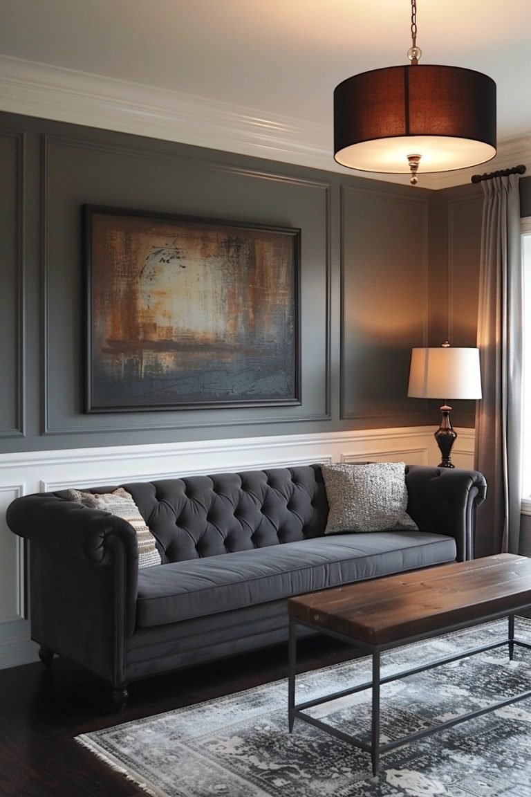29 Dark Grey Couch Living Room Ideas For Sophisticated Style ...