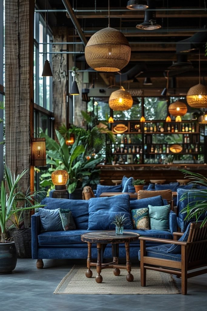 Denim Blue Boho Lounge Areas
