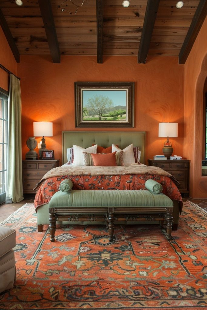 Earthy Charm: Green and Terracotta Fusion