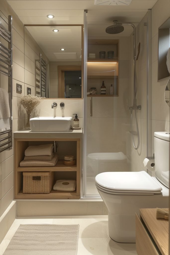 Efficient Small Corner Bathrooms