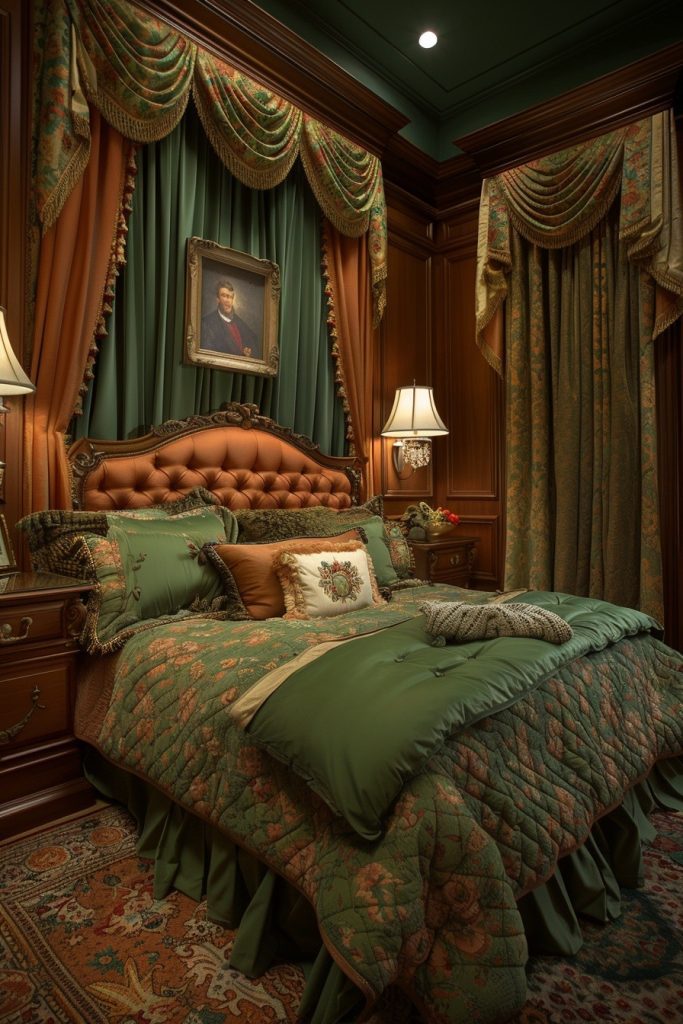 Elegant Green and Terracotta Bedroom Designs