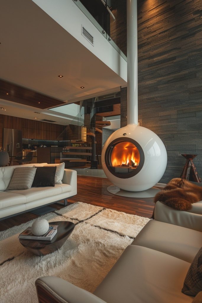 Futuristic Orb Fireplaces