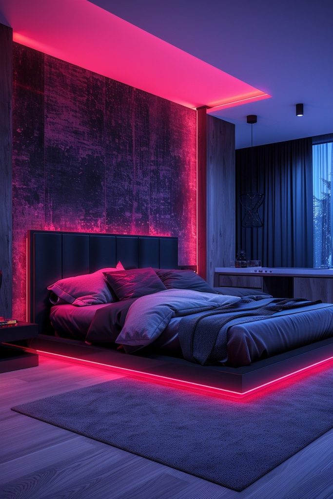 Futuristic Pink and Black Space