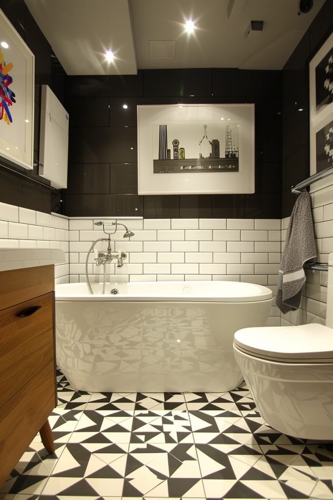 Geometric Patterns in Tiny Bathrooms