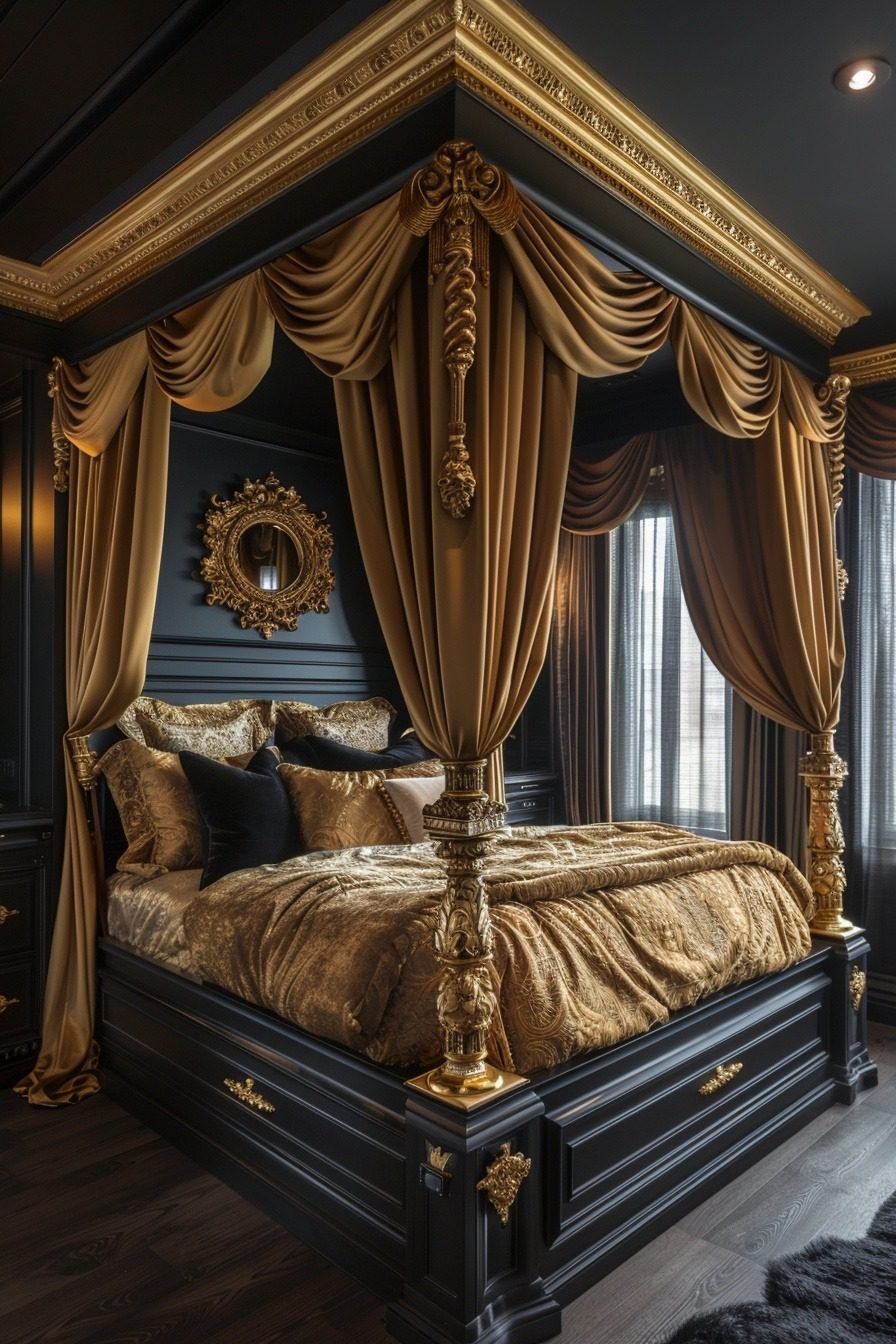 Elegant Gold Canopy Bed Room Ideas: Transform Your Space into a Luxurious Retreat