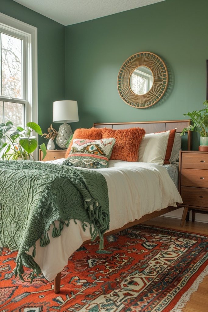 Green and Terracotta: Mid-Century Modern Style