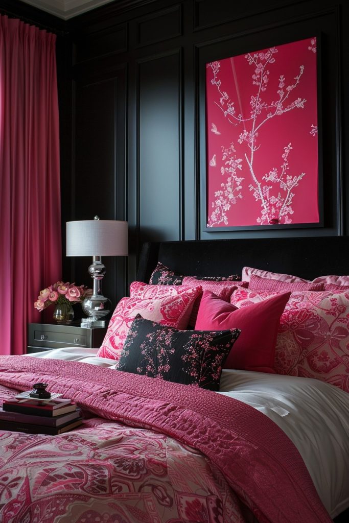 High-Contrast Pink and Black Design