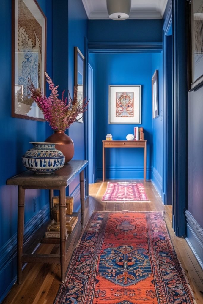 Icy Blue Boho Hallway Designs