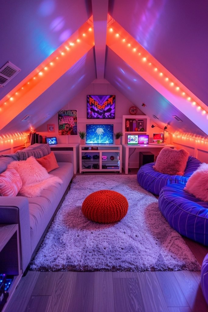 Low-Ceiling Attic Teen Retreat