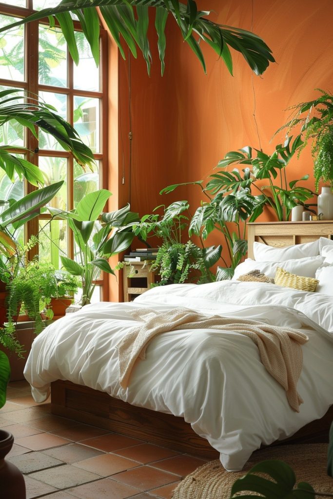 Lush Botanical Retreat with Terracotta Accents