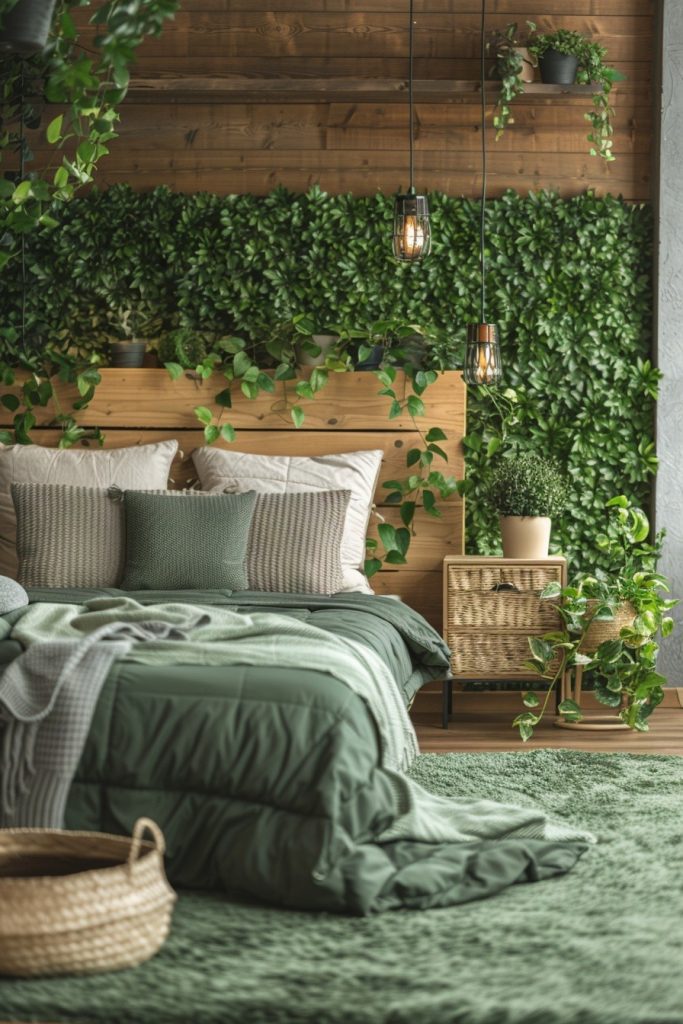 Modern Greenery and Wooden Accents