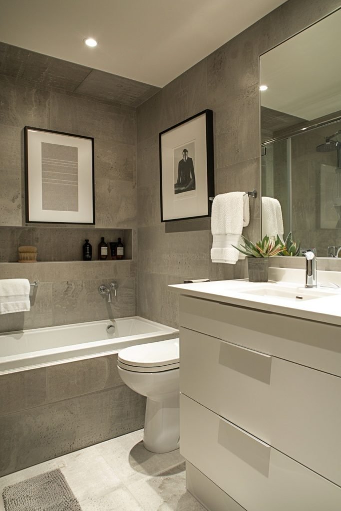 Monochromatic Small Bathroom Styles