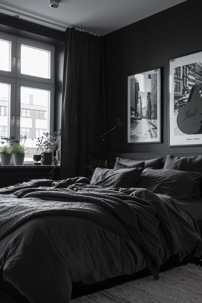 Monochrome Street Poster Bedroom