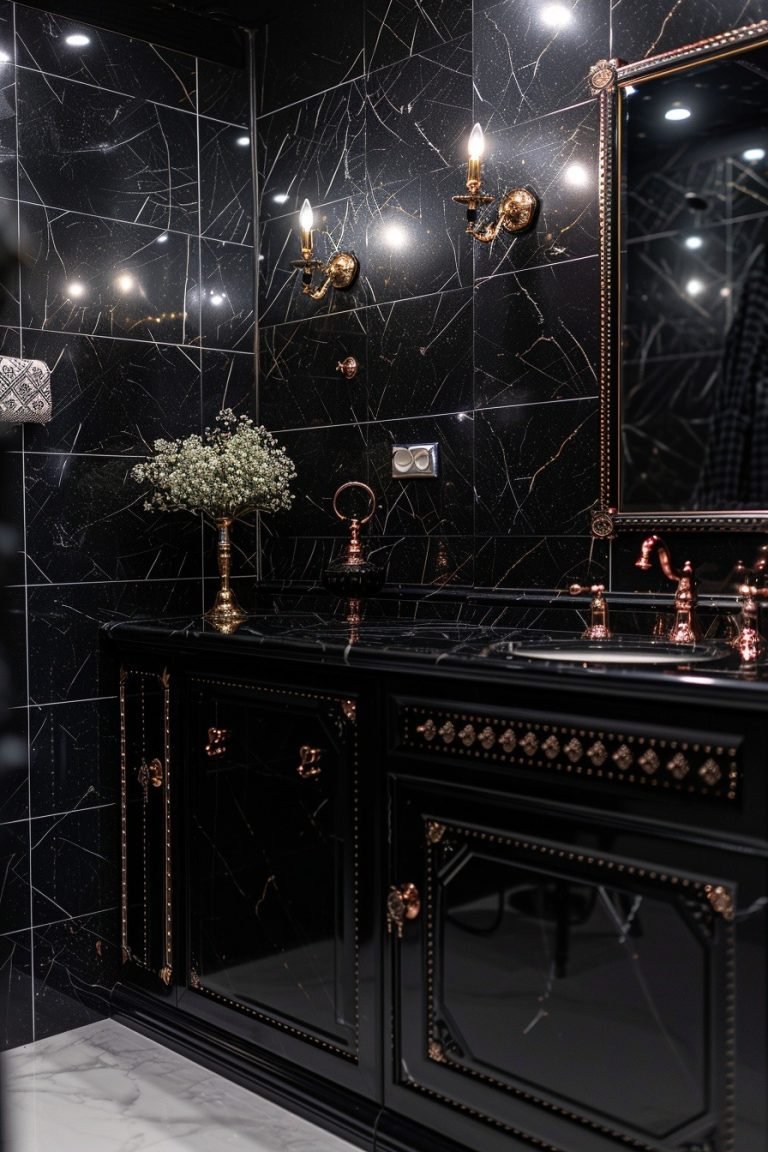 29 Bold Black Bathroom Decor Ideas For A Dramatic Flair - Courtneys World