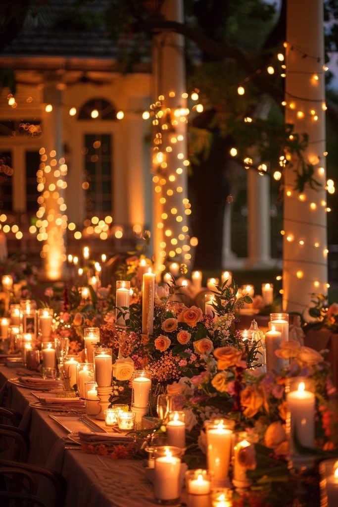 Opulent Outdoor Candle Arrangements