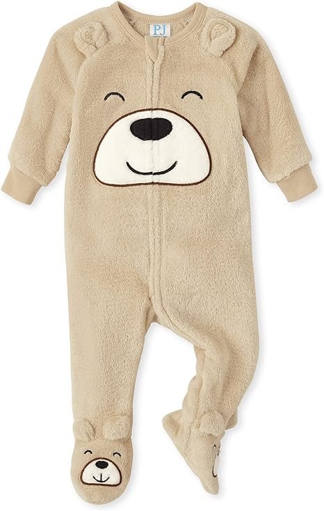The Children's Place Baby and Toddler Fleece Zip-Front One Piece Footed Pajama 4T Teddy Bear