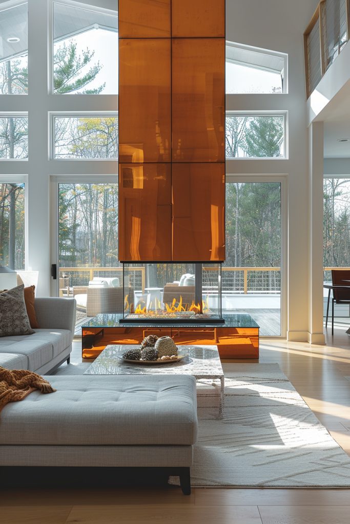 See-Through Fireplaces Enhancing Natural Light