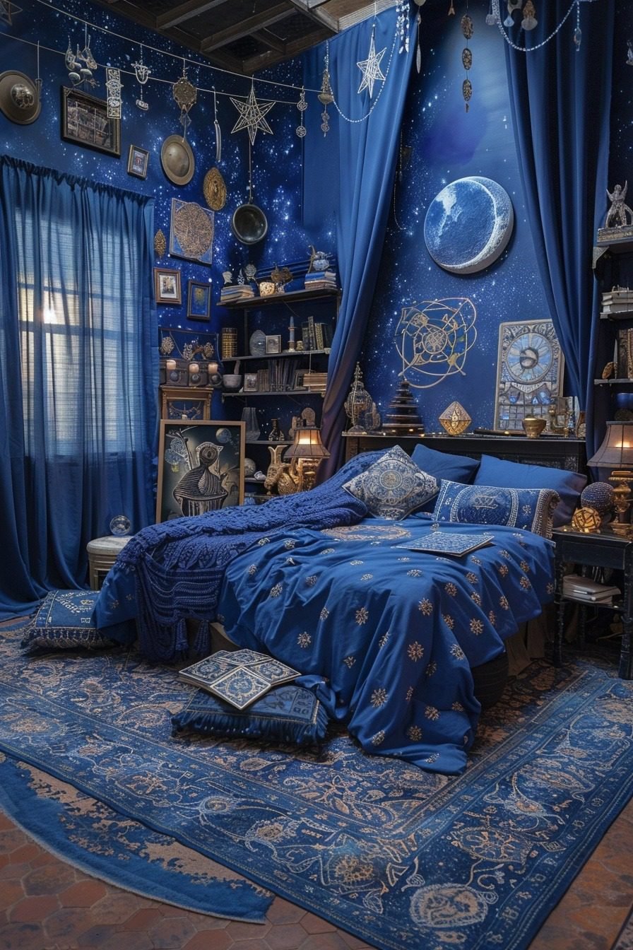 29 Enchanting Blue Witchy Bedroom Ideas For A Mystical Retreat ...