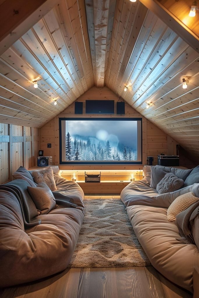 Small Attic Home Cinema