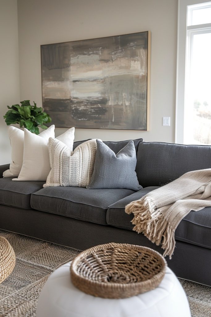 Dark grey couch accent pillows sale