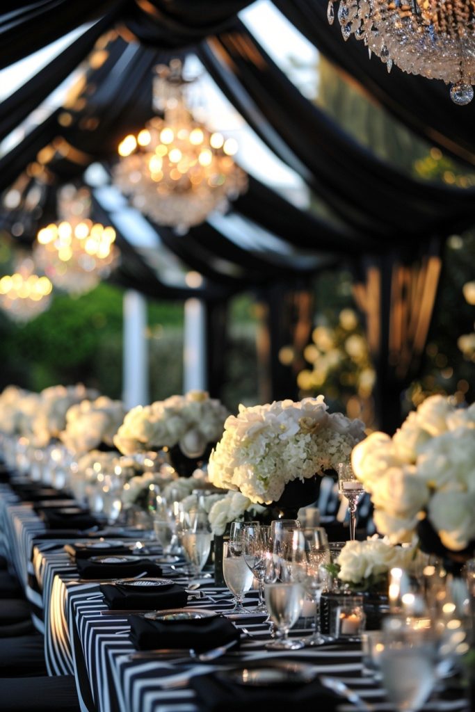 Sophisticated Black and White Garden Affair