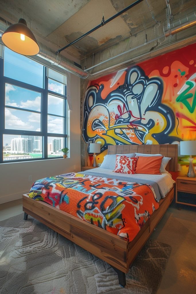 Urban Graffiti-Inspired Bedroom