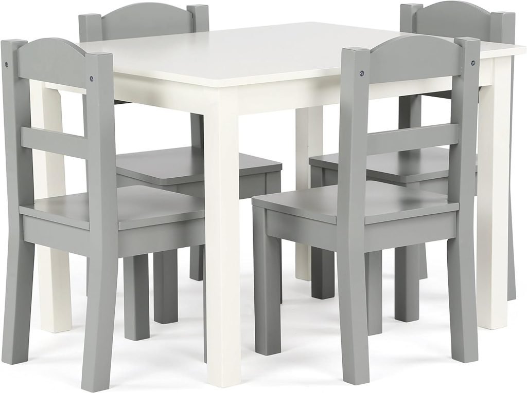 Humble Crew 5-Piece Kids Wood Table and 4 Chair Set