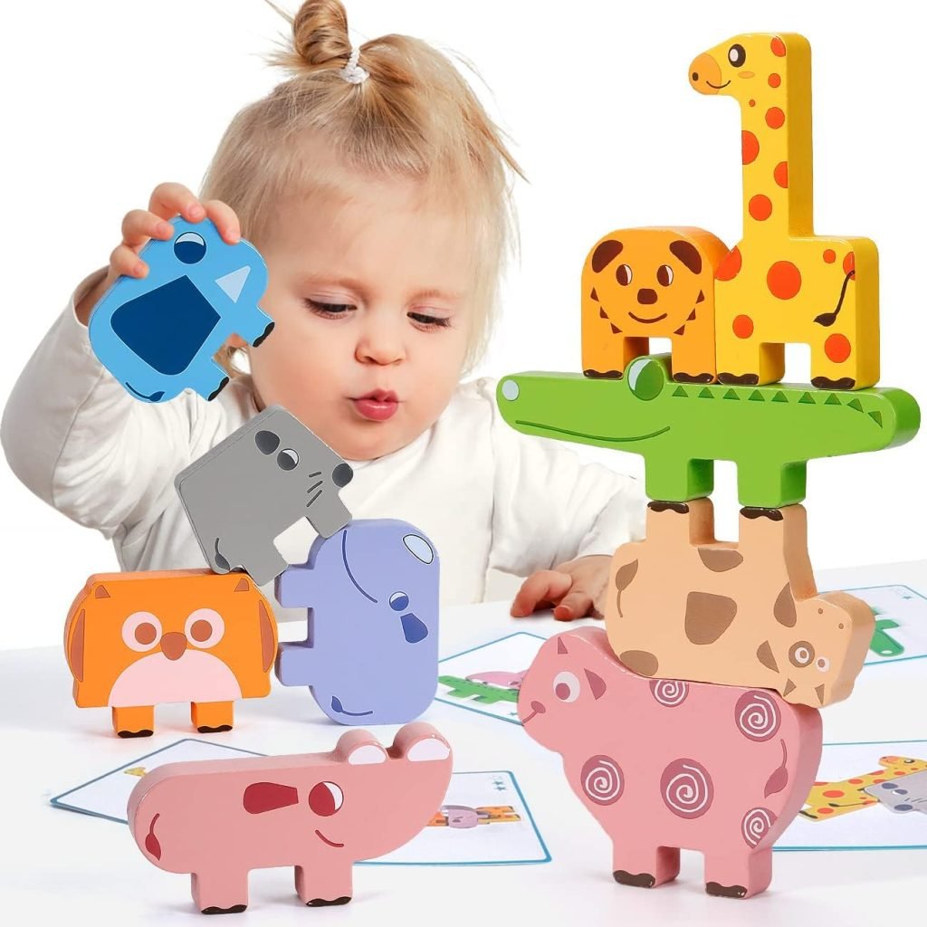Bambilo Animals Wooden Stacking Blocks Toys