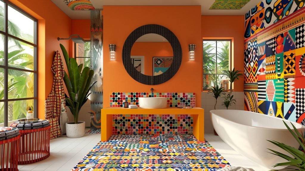 afrohemian decor bathroom