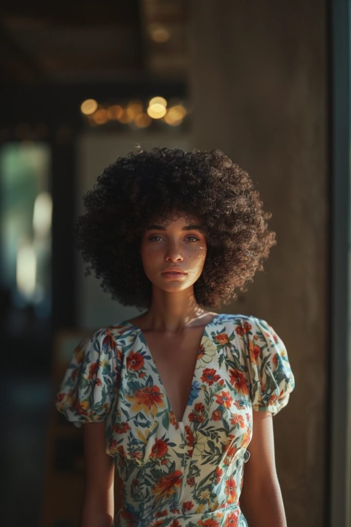 Afro with Bangs hairstyles for black hair