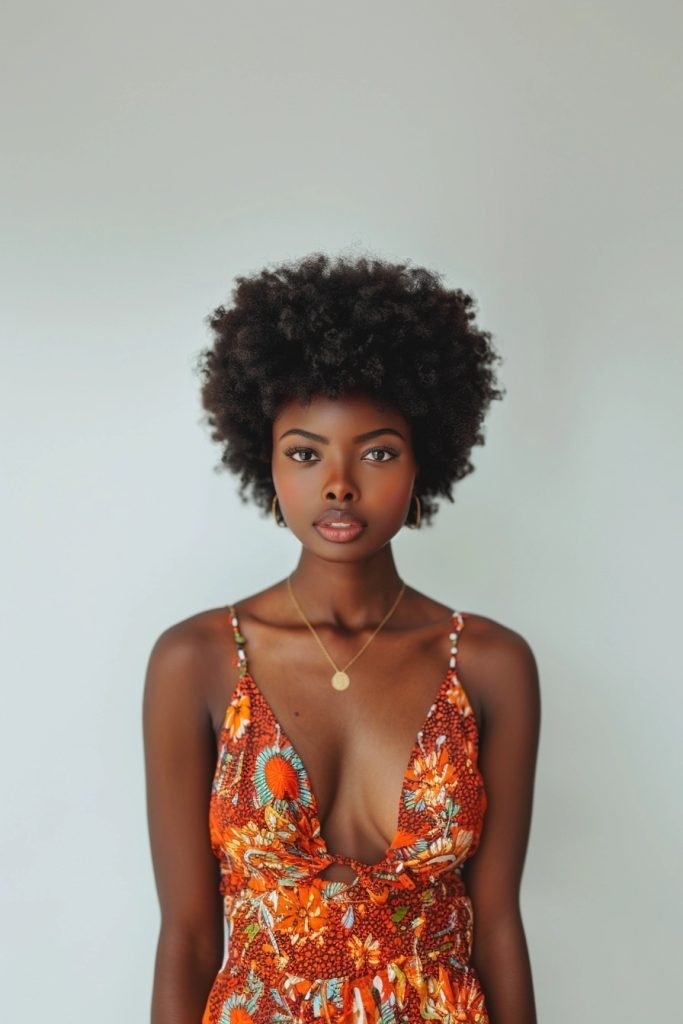 Afro with Bangs hairstyles for black hair