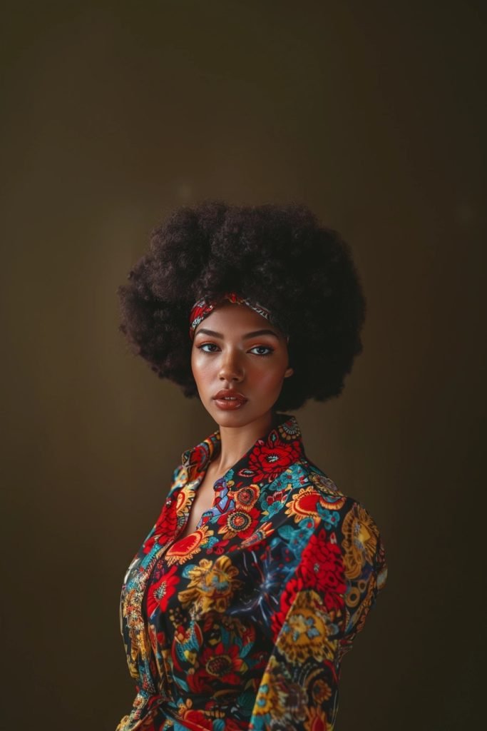 Afro with Headband hairstyles for black hair