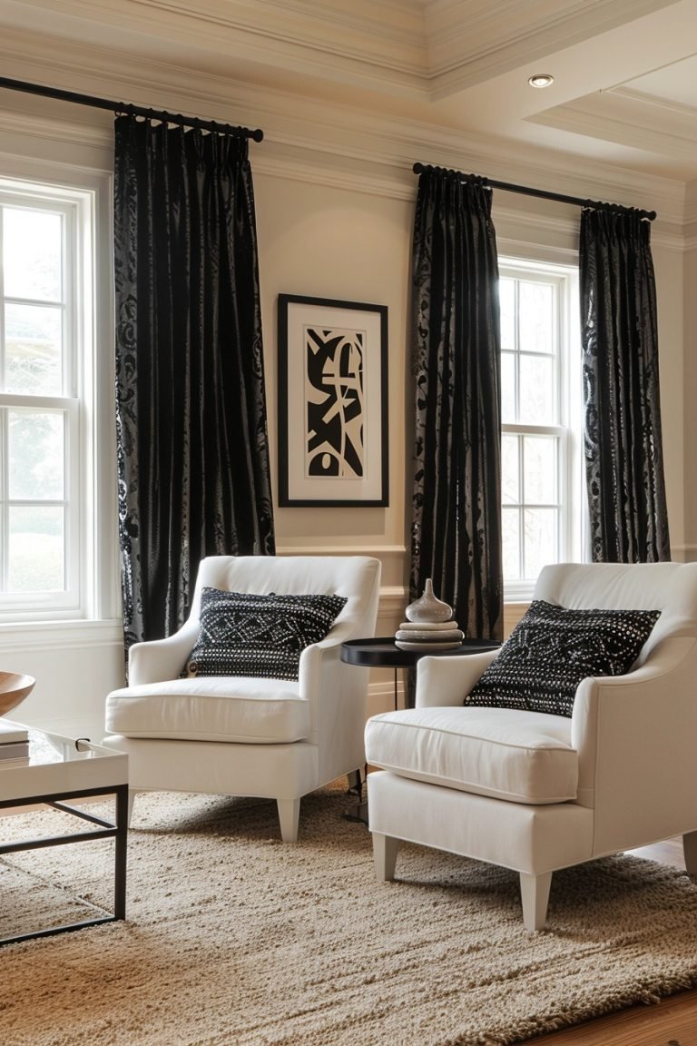 29 Black Curtains Living Room Ideas For Modern Glam Courtneys World