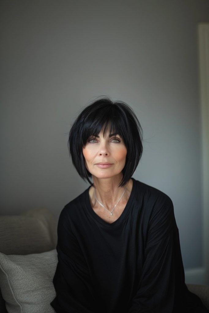 Asymmetrical Bob hairstyles 50 year old women