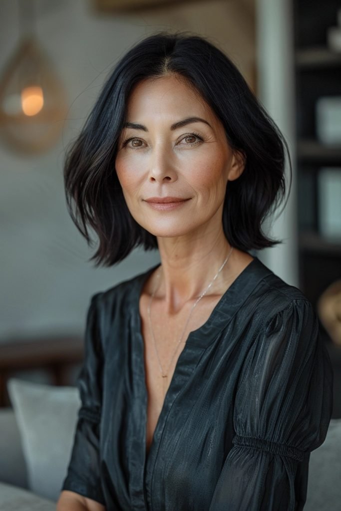 Blunt Cut hairstyles 50 year old women