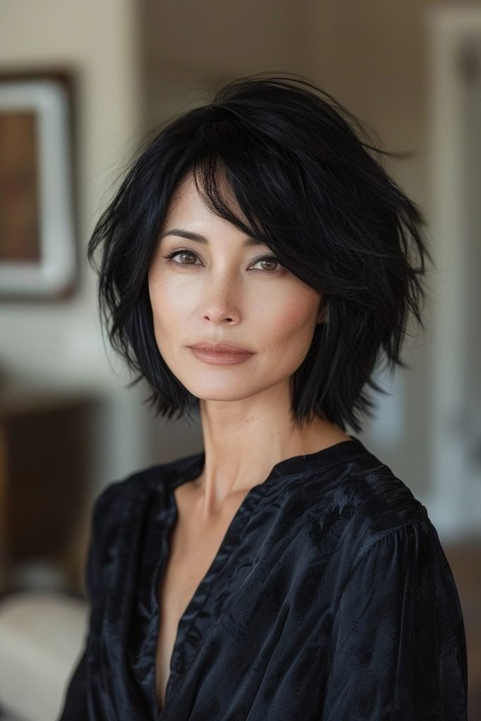 Blunt Cut hairstyles 50 year old women
