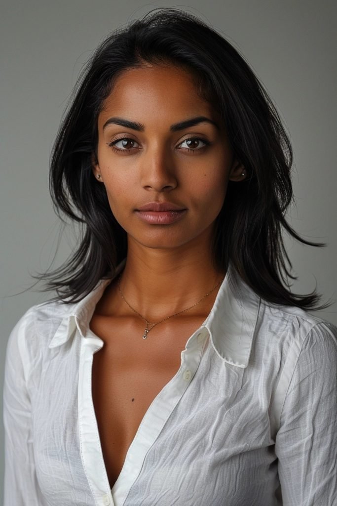 Blunt Cut Hairstyle for Medium Length Hair