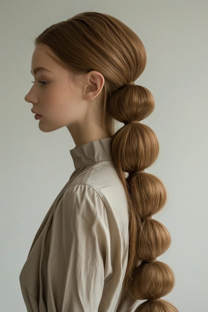 Bubble Ponytail hairstyles for long hair