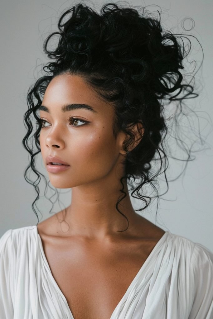 Curly Bun hairstyles curly hair