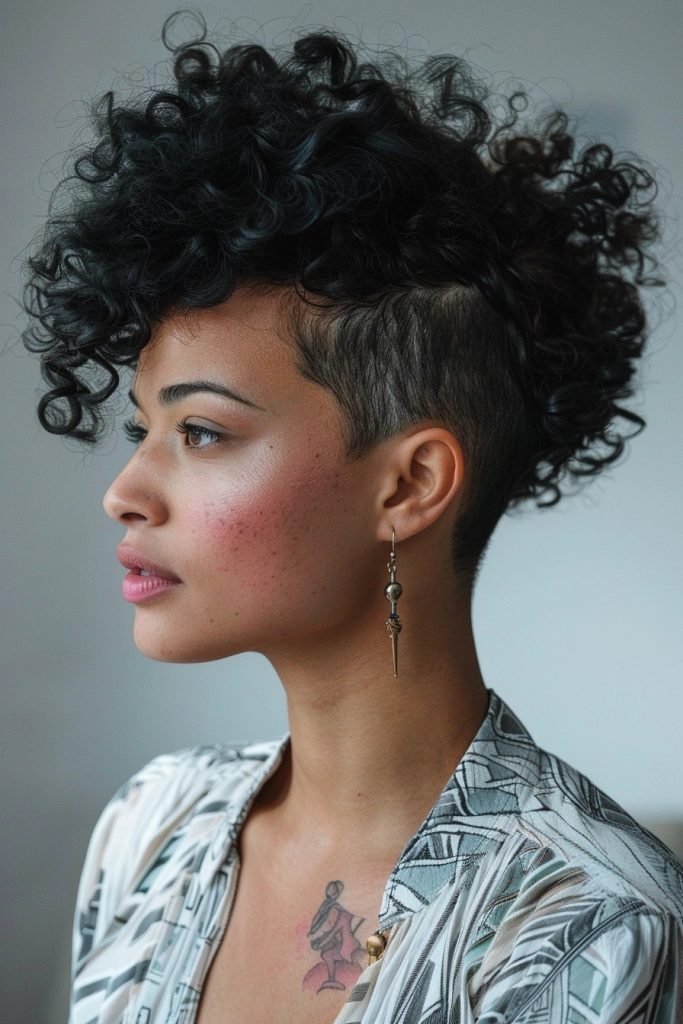 Curly Frohawk hairstyles curly hair