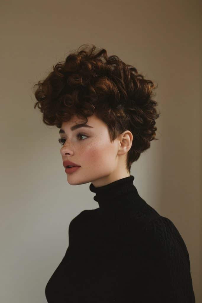 Curly Pompadour hairstyles