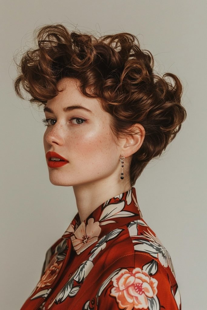Curly Pompadour hairstyles