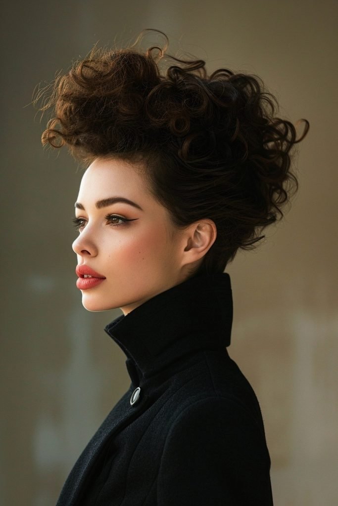 Curly Pompadour hairstyles