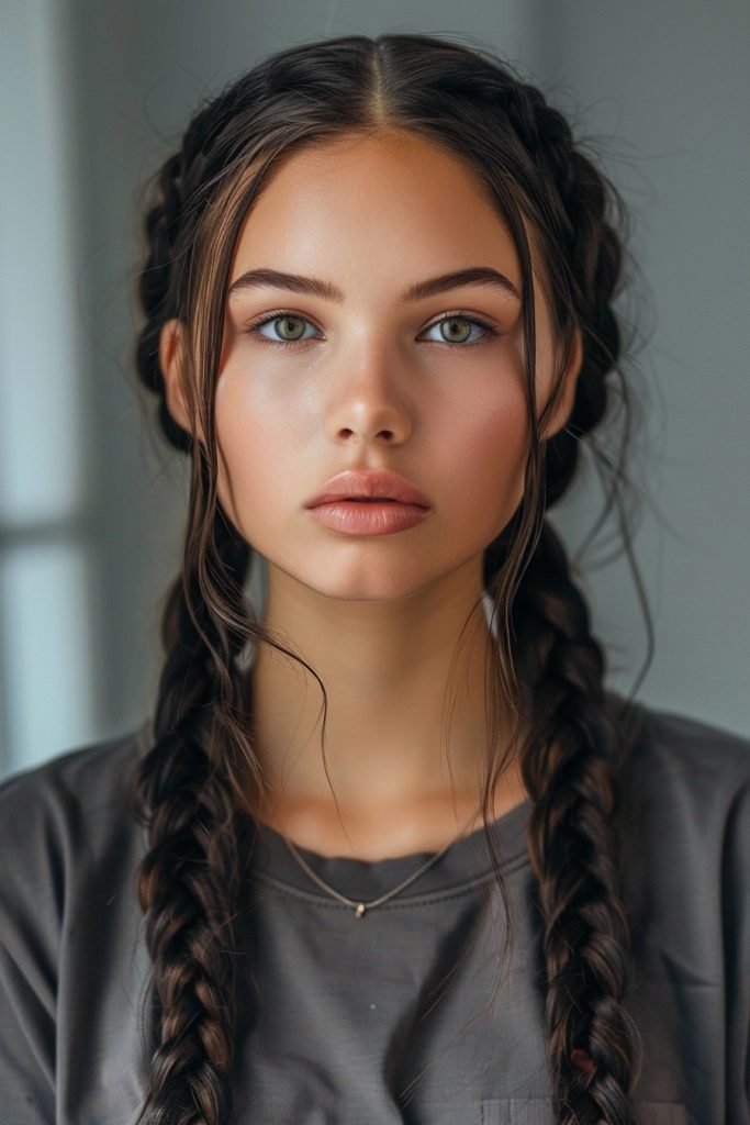 Double Braids hairstyles for long hair